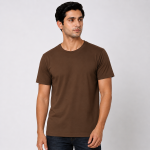 Customized Dri Fit Round Neck T-Shirt Brown