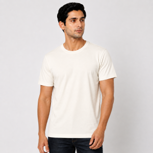 Customized Dri Fit Round Neck T-Shirt Cream beige