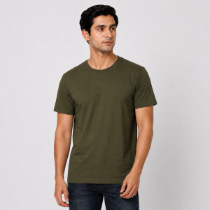 Customized Dri Fit Round Neck T-Shirt olive green