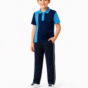Navy Blue & Sky Blue Polo T-Shirt | Premium School Sports T-Shirt